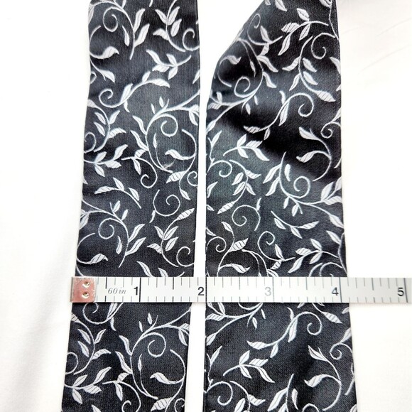 Vtg Y2K Express Womens Belt Sz Sm 34" 100% Silk Black Silver Rhinestone Buckle - Picture 5 of 9